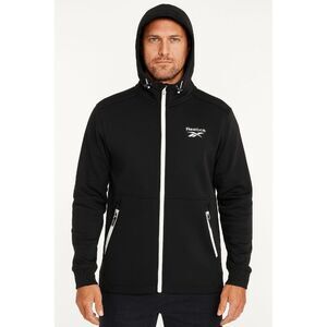 Reebok Men's Performance Full-Zip Hoodie Jacket  – Black/White L